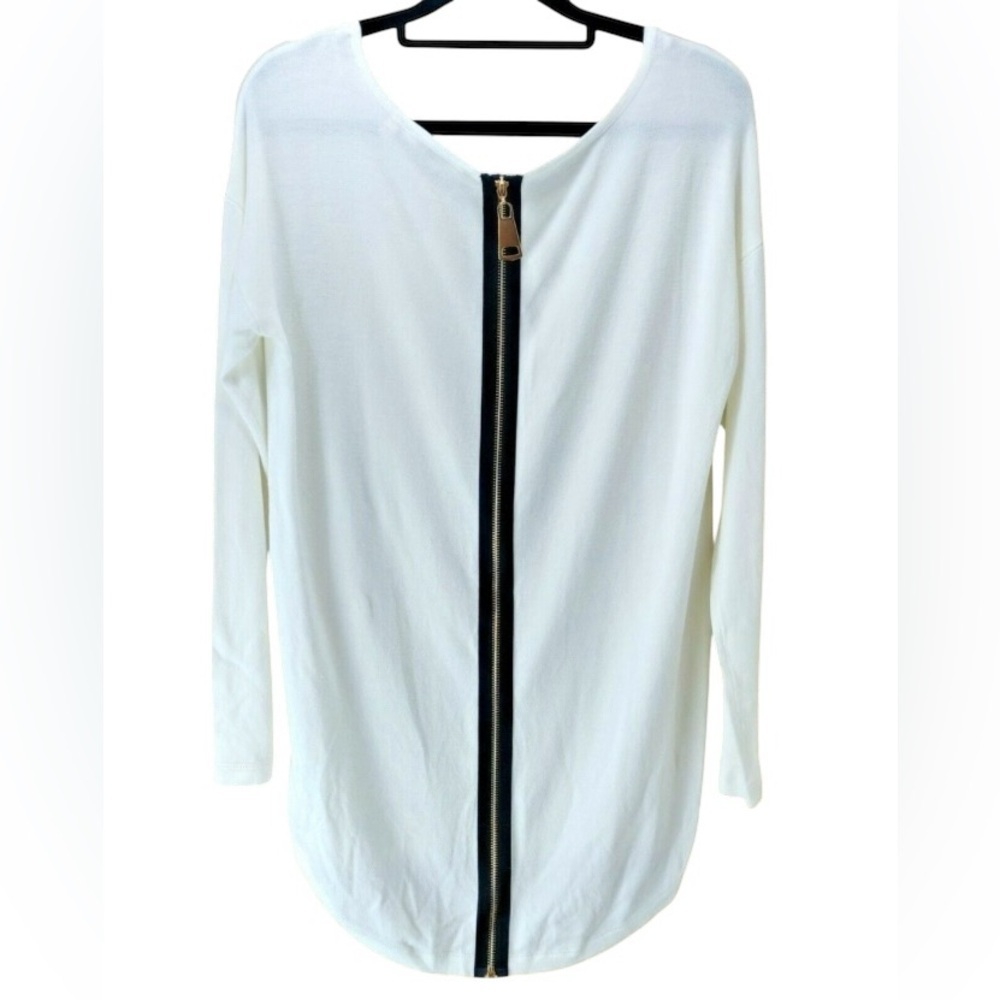 Soft Surroundings Women's Margulies Zipper Back Sweater Tunic Shirt Size M Ivory - Picture 5 of 12